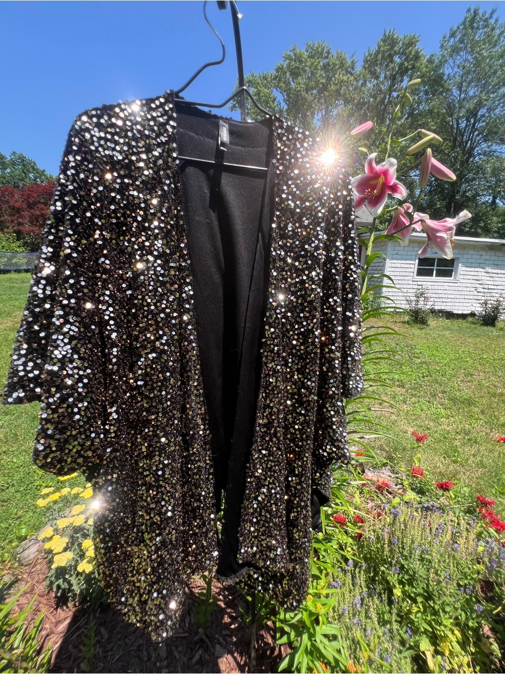Torrid - Sequin Open-Front Jacket - Black & Silver Sparkle